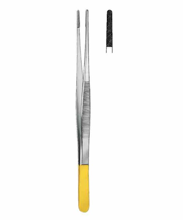 Potts-Smith Dressing Forceps 15 cm Gold Plated, with tungsten carbide jaws