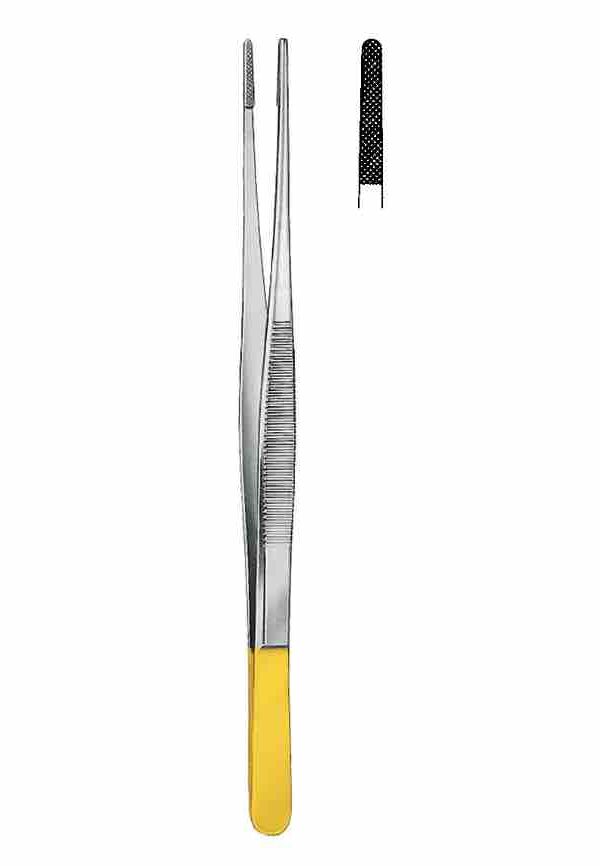 Potts Smith Dressing Forceps 18 cm Gold Plated, with tungsten carbide jaws