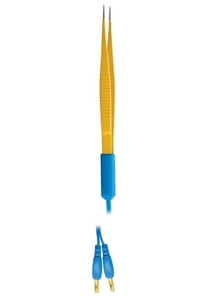 Straight Disposable Bipolar Forceps 6" (15 2 cm) With Disposable Bipolar Cable 4 0 m Tip Size: 0 3 mm, 0 5 mm, 1 0 mm, 1 5 mm, 2 0 mm