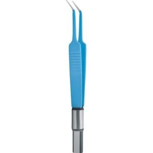Jeweler European Bipolar Forceps # 5 Angled 4 1/2" (11 5 cm) Tip Size: 0 3 mm, 0 5 mm