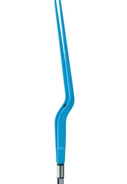 Bayonet European Bipolar Forceps Angled Up 8 1/2" (21 6 cm) Tip Size: 0 3 mm, 0 5 mm, 1 0 mm, 1 5 mm, 2 0 mm