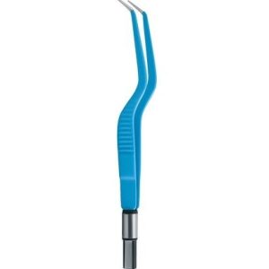 Bayonet European Bipolar Forceps Angled Down 6" (15 2 cm) Tip Size: 0 3 mm, 0 5 mm, 1 0 mm, 1 5 mm, 2 0 mm