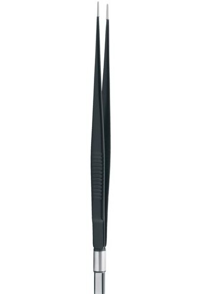 Straight European Non Stick Bipolar Forceps 7 3/4" (20 0 cm) Tip Size: 0 3 mm, 0 5 mm, 1 0 mm, 1 5 mm, 2 0 mm