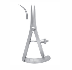Castroviejo Calipers, 87mm, 20mm Spread, Angled