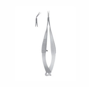 Gills Vannas Capsulotomy Scissors, 90mm, 7mm Long Blades, Sharp Tips, Angled Forward