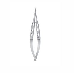 Vannas Capsulotomy Scissors, 110mm, 7mm Extra Thin Long Blades, Sharp Tips, Straight