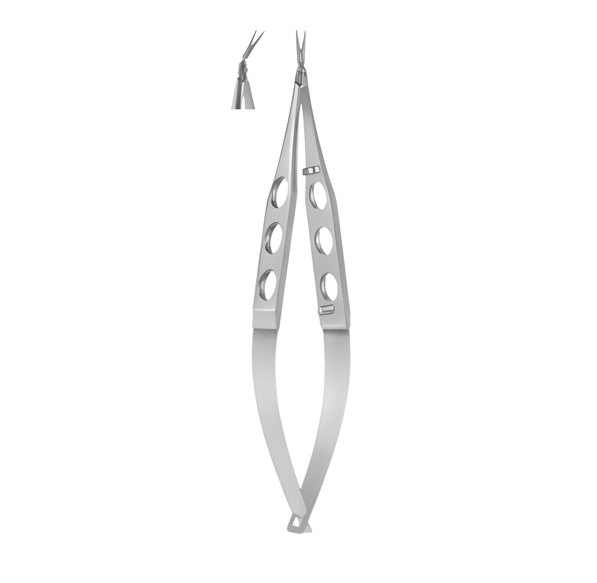 Gills Vannas Capsulotomy Scissors, 105mm, 7mm Extra Thin Long Blades, Sharp Tips, Angled Forward Image 2