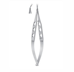 Gills Vannas Capsulotomy Scissors, 105mm, 7mm Extra Thin Long Blades, Sharp Tips, Angled Forward