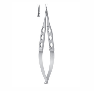 Vannas Capsulotomy Scissors, 110mm, 10mm Extra Thin Long Blades, Sharp Tips, Straight