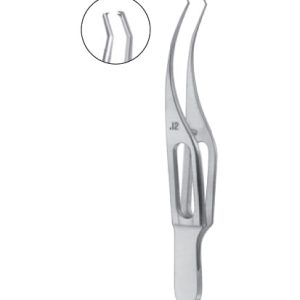 Colibri Tissue Forceps, 75mm, Standard, 1 x 2 Teeth, With Tying Platform, 0 4mm