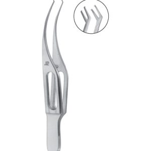 Polack Corneal Suturing Forceps, 70mm, Very Delicate 1mm Spread, 1 x 2 Teeth, 0 12mm