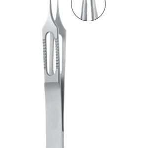 Hoskin Tissue Forceps, 80mm, Straight, No  18, Fine Grooved Tips