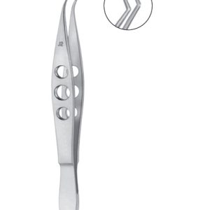 Hyde Corneal Forceps, 105mm, 2 x 2 Teeth, 0 12mm With Tying Platform