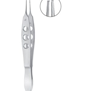 Bonn Forceps, 100mm, 1 x 2 Teeth, 0 12mm, With Tying Platform, Stainless Steel