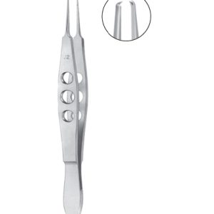 Castroviejo Suturing Forceps, 110mm, 1 x 2 Teeth, With Tying Platform, 0 12mm