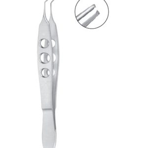 Kelman Mcpherson Forceps, 100mm, 8mm Long Jaws, 1 x 2 Teeth, 0 3mm