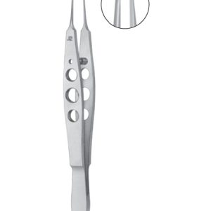 Snider Castroviejo Suturing Forceps 110mm, With Guide Pin, 1 x 2 Teeth, 0 12mm With Tying Platform