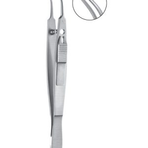 Moody Fixation Forceps, 100mm, 1 x 2 Teeth, 0 5mm, With Lock, Left