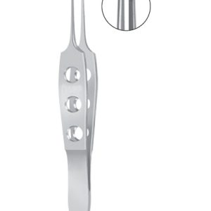Bishop Harmon Dressing Forceps, 85mm, Criss Cross Serrated Tips