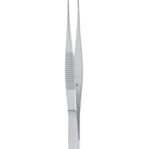 Graefe Dressing Forceps, 100mm, Tip Width 0 6mm, Serrated, Delicate, Straight
