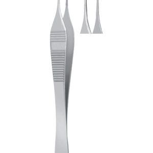 Micro Adson Tissue Forceps, 120mm, 0 5mm Tip, 1 x 2 Teeth, Straight
