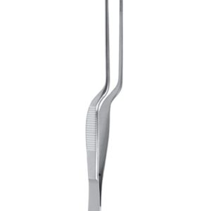 Bayonet Dressing Forceps, 146mm, 1 2mm Tip, Serrated Jaws