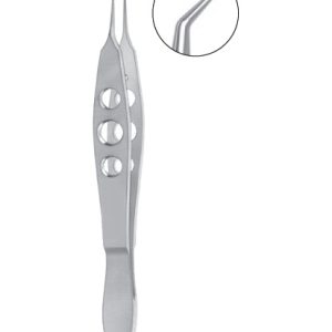 Mcpherson Tying Forceps, 100mm, 5mm Long Smooth Jaws, Angled