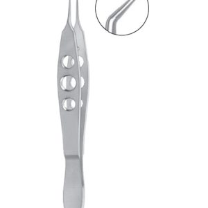 Kelman Mcpherson Tying Forceps, 100mm, 7 5mm Long Smooth Jaws, Angled, Titanium