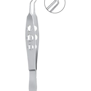 Utrata Capsulorrhexis Forceps, 105mm, Very Delicate, Triangular Grasping Tips Extremely Thin, 11mm Long Shanks, Stainless Steel