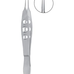 Bechert Tying Forceps, 100mm, 10mm Long Smooth Jaws, Angled