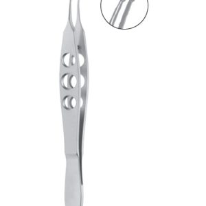 Buratto Lasik Flap Forceps, 105mm, Disc Shaped, Serrated Jaws