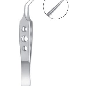Utrata Capsulorrhexis Forceps, 105mm, Very Delicate, Short Handle Triangular Grasping Tips Extremely Thin With Landmarks At 2 5mm And 5 0mm, Straight