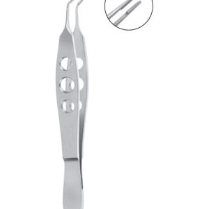 Kraff Capsule Tag Forceps, 105mm, 11mm Long Shanks, 1 5mm Long Grasping Tips