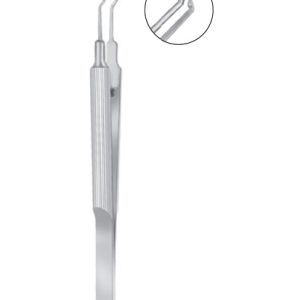 Utrata Capsulorrhexis Forceps, 105mm, Very Delicate, Triangular Grasping Tips Extremely Thin, 11mm Long Shanks, Round Handle With Guide Pin For Alignment