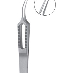 Gerl Tying Forceps, 85mm, Curved Shanks, 6mm Long Platform, Stainless Steel