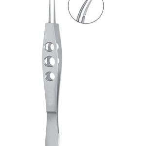 Jaffe Tying Forceps, 105mm, Very Delicate, Smooth Jaws, 6mm Long Platform, Curved