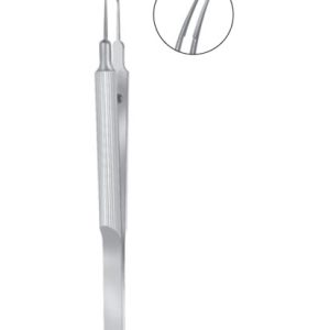 Tennant Tying Forceps, 105mm, Extra Delicate Smooth Jaws With 6mm Long Platform, Round Handle With Guide Pin, Curved