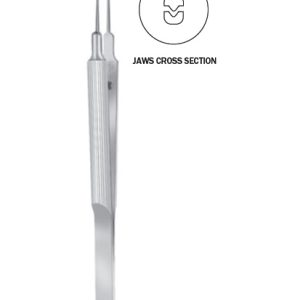 Maumenee Tying Forceps, 100mm, Concave Convex Jaws Round Handle With Guide Pin, Curved