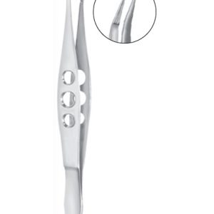 Gold Punctal Plug Forceps, 110mm, 0 2mm Wide Longitudinal Groove Inside Jaws, Pointed Tips
