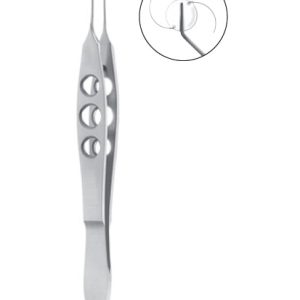 Livernois IOL Holding Forceps, 105mm, Highly Polished Round Jaws, Angled