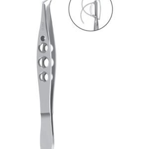 Ernest McDonald II IOL Inserting Forceps, 105mm, 5mm Long Straight Jaws Extra Low Profile, Patented Cross Action