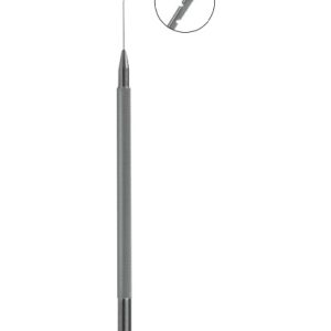 Hirschman Lens Spatula, 115mm, Flat 0 5mm Wide With Multiple Notches