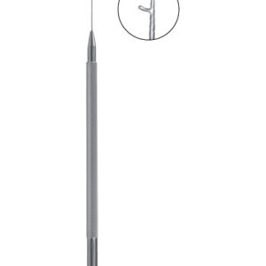 Maltzman Fenzl Lens Manipulating Hook, 120mm, 0 15mm Diameter Tip, Round Handle, Angled