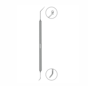 Sloane Lasek Micro Hoe & Epi Peeler, 135mm, 2mm Wide Semi Circular Tip With Beveled Edges 1 x 5mm Spatula Shaped Semi Sharp Tip Edge