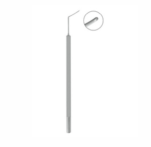 Fukasaku Lasik Spatula, 120mm, 1 2mm Wide Gently Curved Spatula With Round Anterior Edge and Flat Posterior Edge, Angled to Tip Length of 12mm