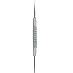 Castroviejo Cyclodialysis Spatula, 130mm, Double Ended Spatula 0 25mm Wide With 0 5mm Thickness 10mm From Angle to Tip on One Side and 15mm From Angle to Tip on Other Side, Blunt Tip