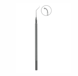 Anis Nucleus Manipulator, 120mm, Angled Shaft & Curved Tip With 0 5mm Ball at Tip, Angle to Tip Length of 10mm