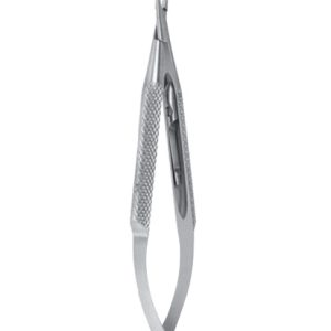 Barraquer Needle Holder, 100mm, Short Model, Very Delicate Jaws Curved, Without Lock