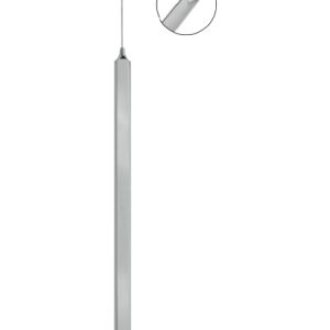 Clayman Nucleus Rotator, 120mm, 0 5mm Wide Flat Spatula With V Notched Tip Angled to Tip Length of 10mm