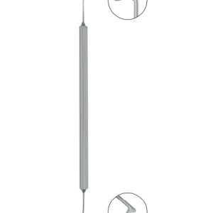 Fukasaku Lieberman Phaco Spatula, 135mm, For Right Hand Use 3 5mm Long Micro Finger Chopper on One Side & 1 25mm Long Blunt Tip Hook With 0 8mm Long Wedge Shaped Inferior Edge & Notch on Front Side on Other Side